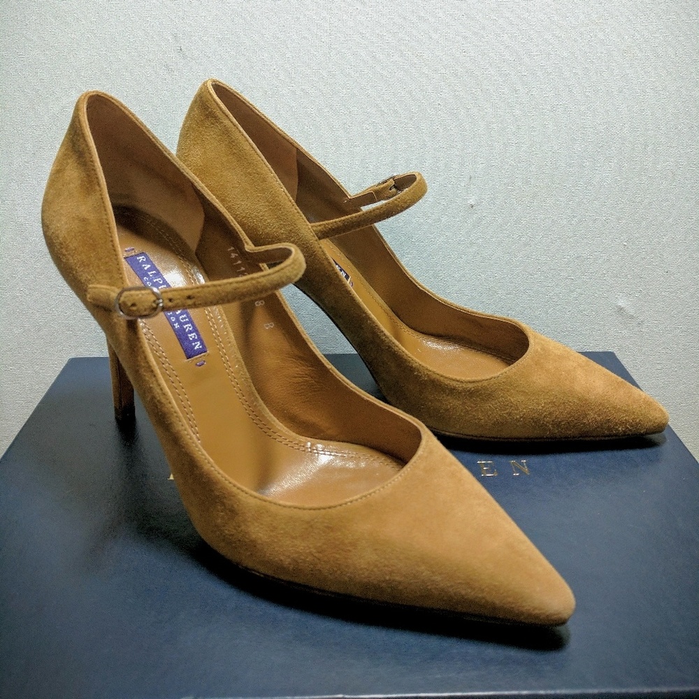 Ralph Lauren kid suede heels