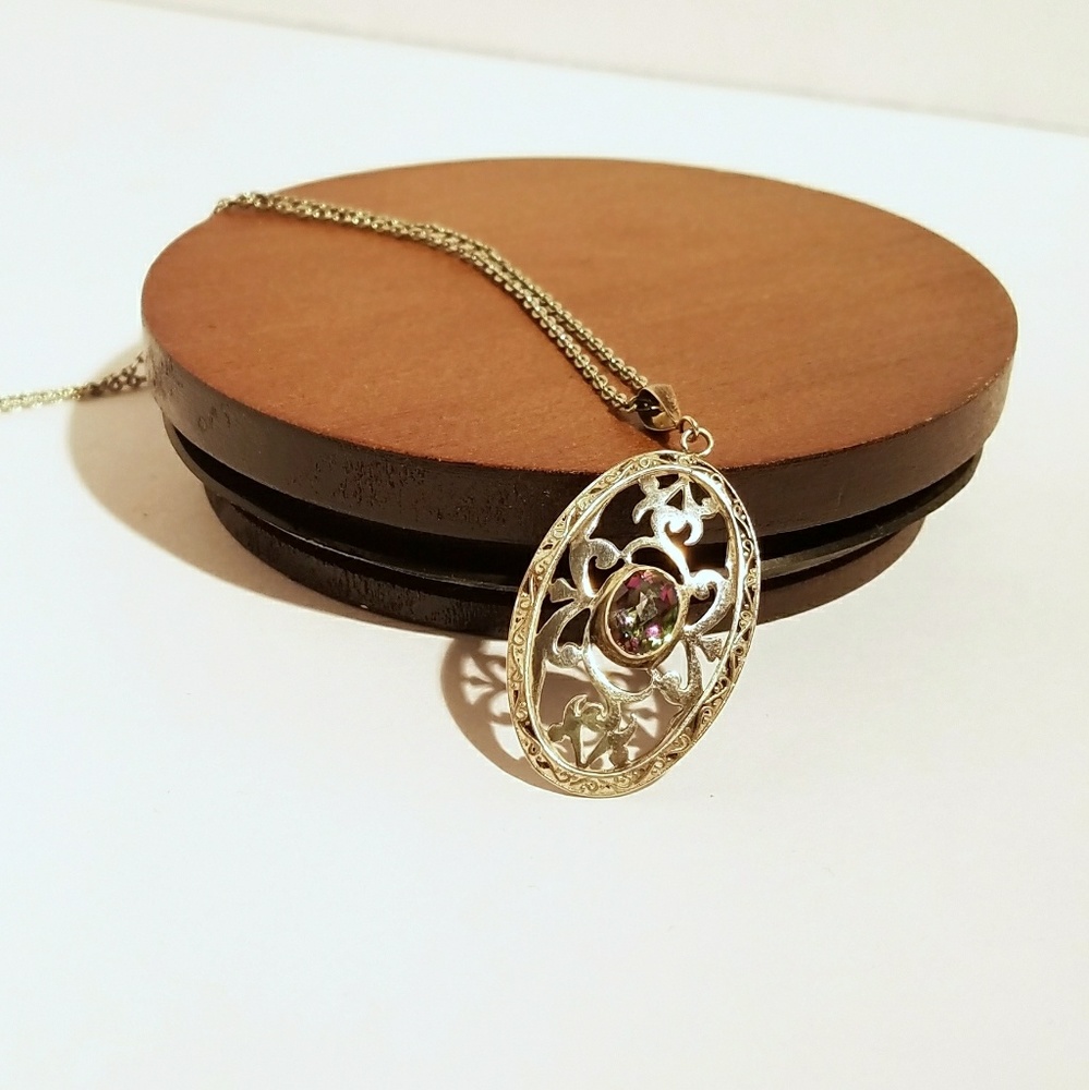 Sterling silver topaz pendant