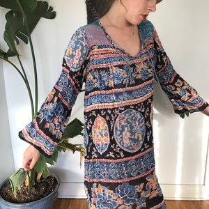 Vintage printed boho dress