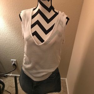 Free people sheer white sleeveless top