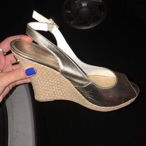 Womans gold wedges