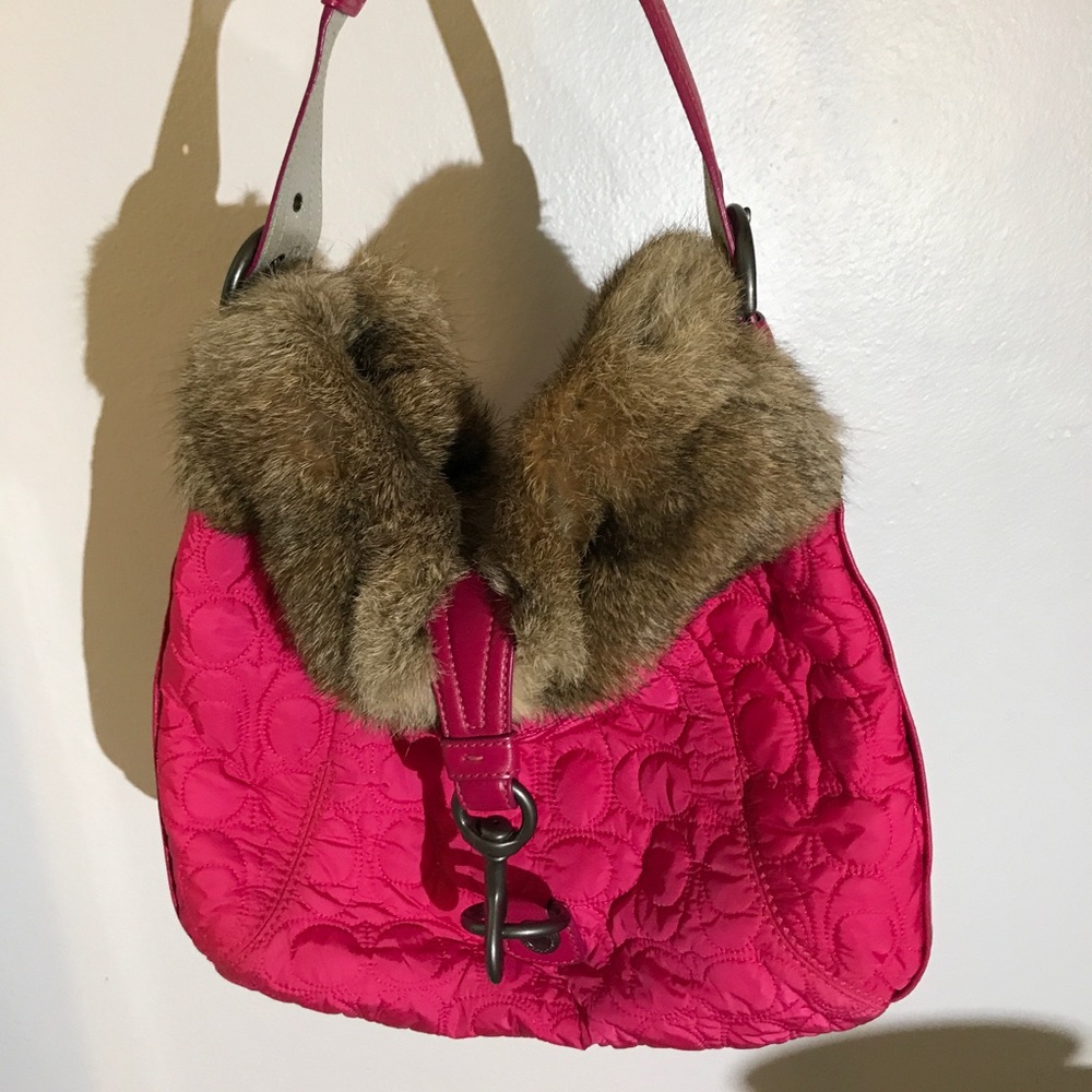 Coach Pink Fur Bag