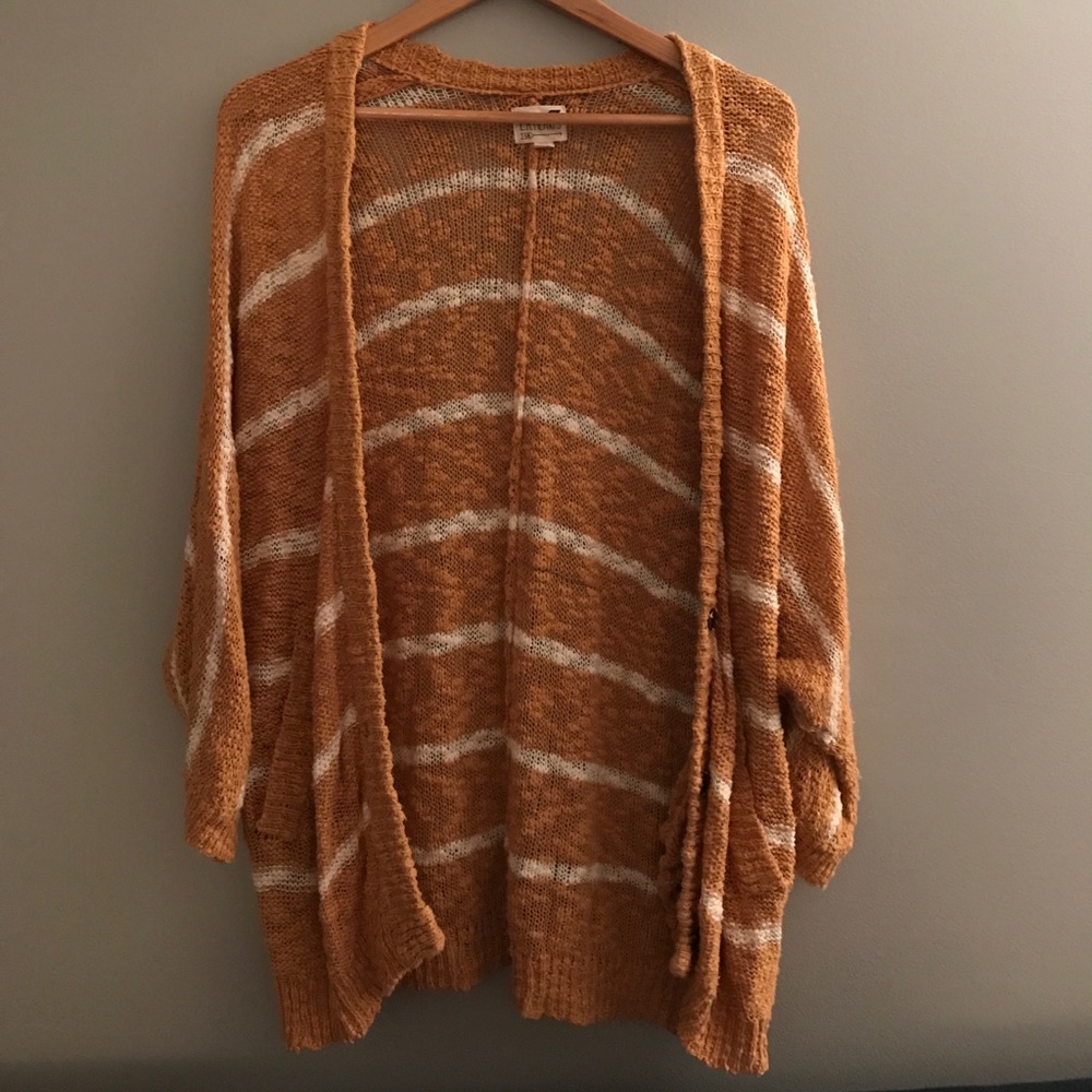 Oversized Mustard cardigan sweater