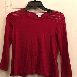 Red long sleeve top