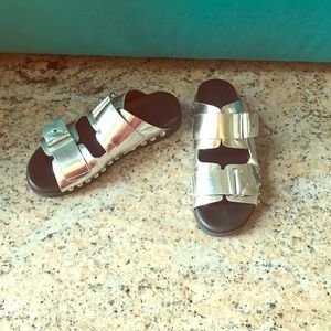 Silver Gentle Souls Birkenstocks size 9