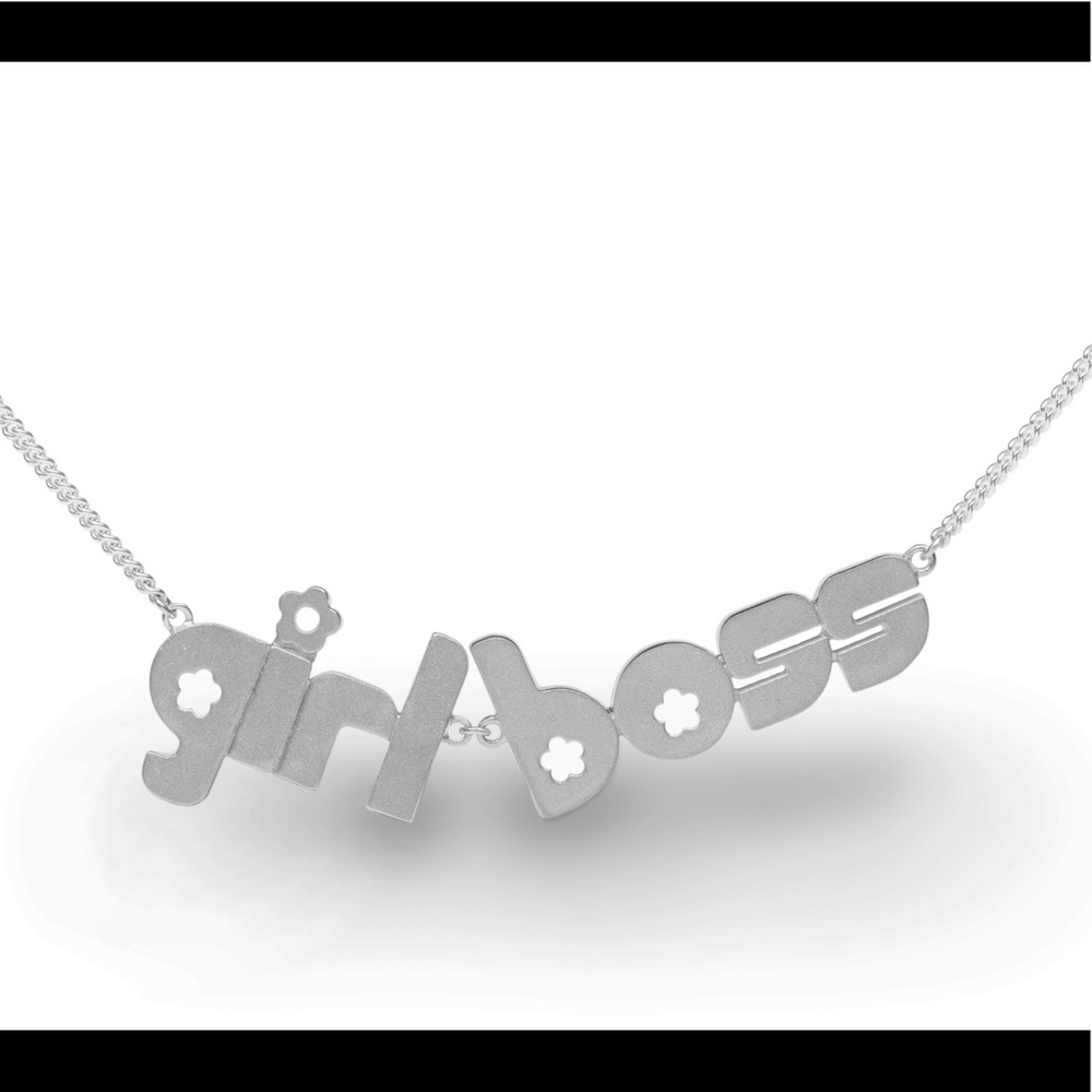 Sterling Silver Girl Boss Necklace