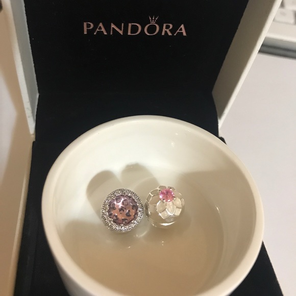 Jewelry - Pandora radiant heart flower charm bundle