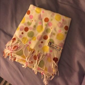 Pashmina Cream and Polka Dot Scarf (B19)