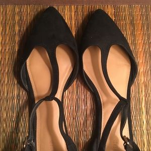 T-Strap Pointed Toe Flats- SIZE 10