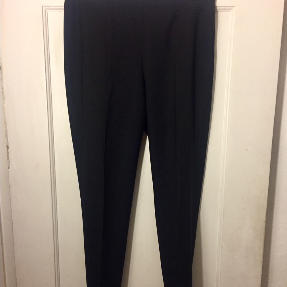 Theory black straight leg ankle trousers