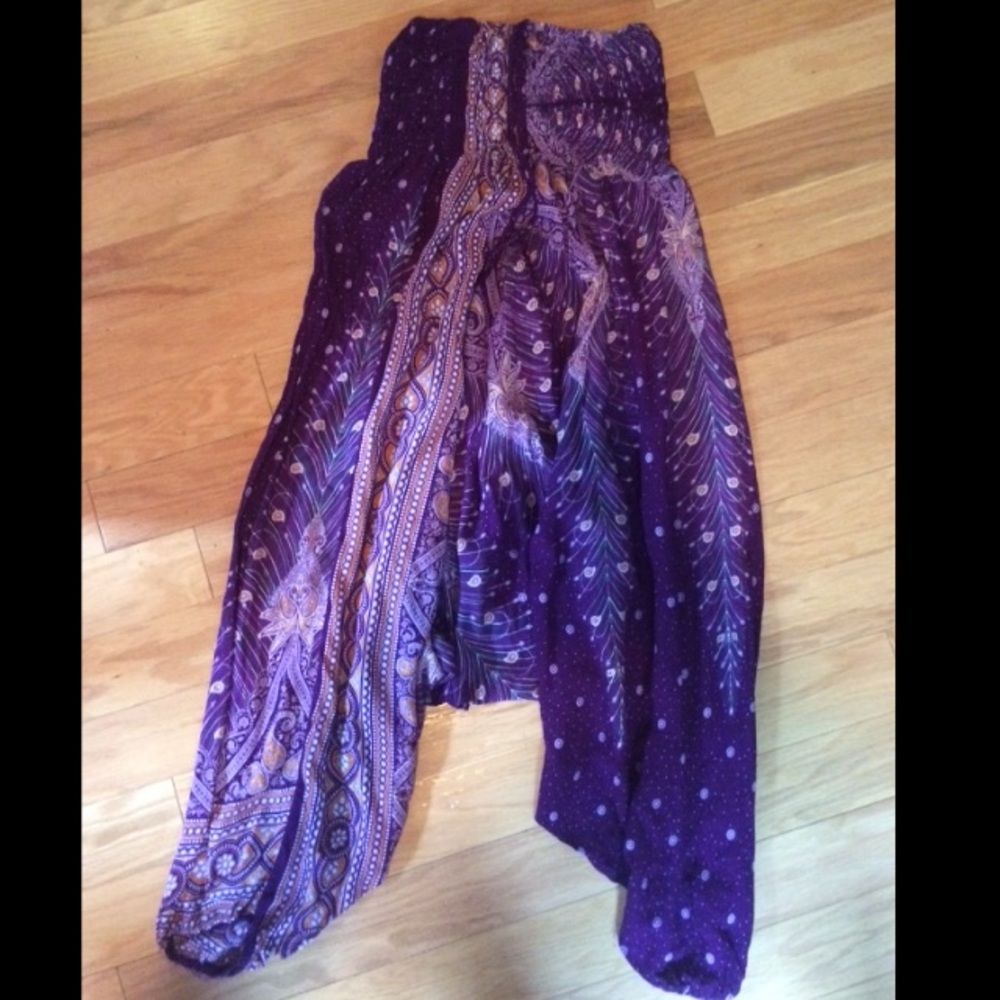 Boho purple patterned pants