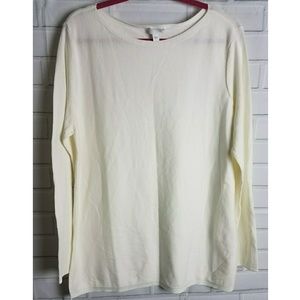 J. Jill cream ivory long sleeve light sweater L