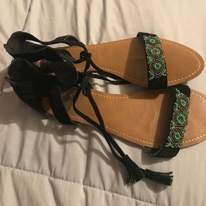 DV Dolce Vita Black Suede Sandals