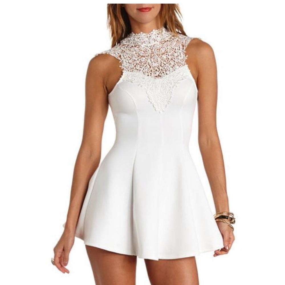 white crochet dress