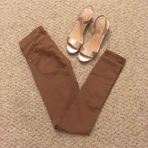 Low Rise Skinny Jeans - Brown