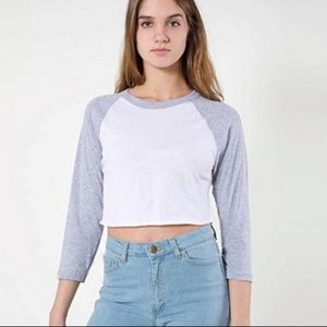 American Apparel Cropped Baseball Tee