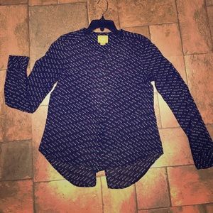 ANTHROPOLOGIE Maeve tiny bird print blouse size 0