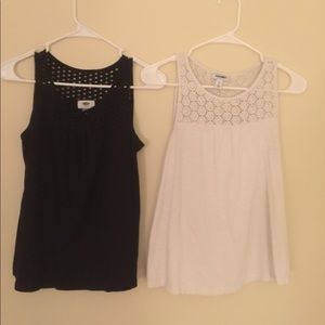 Black and white tank tops