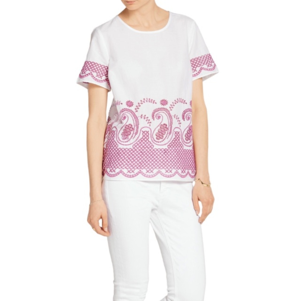MICHAEL Michael Kors Embroidered Cotton Top