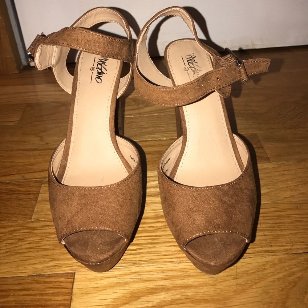 SOLD: Wassimo (Target Brand): Brown Suede Heels - Picture 2 of 3