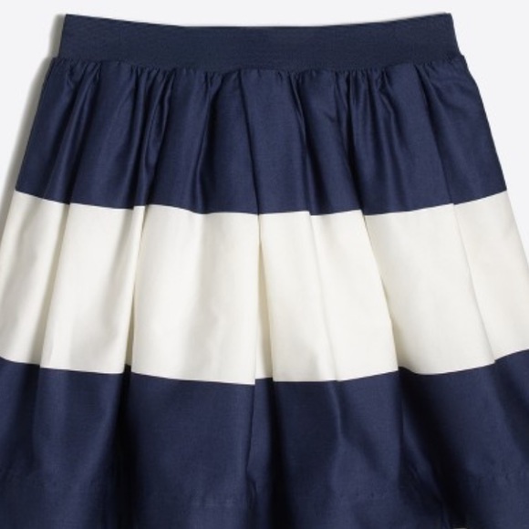 NWT JCrew Wide Stripe Sateen Skirt, Size 4-5 - Picture 2 of 6