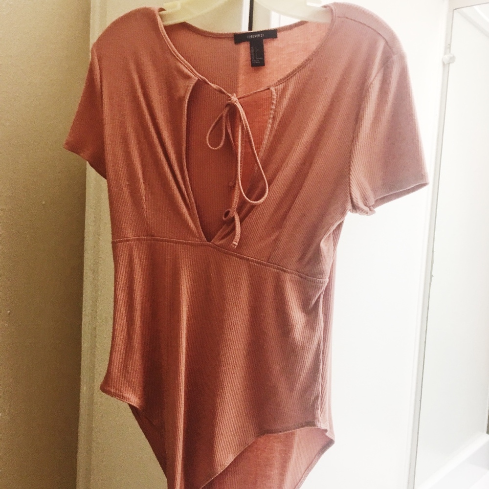 Forever21 Size Large Pink Bodysuit Never Worn