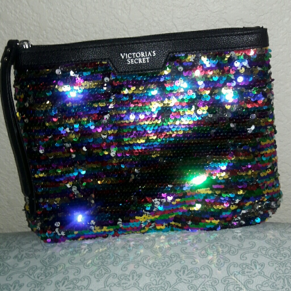 Victoria's Secret rainbow sequence pouch