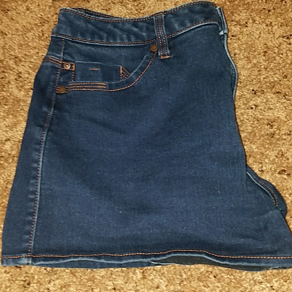 Blue denim shorts