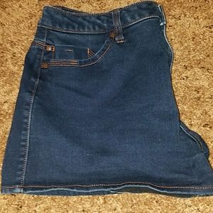 Blue denim shorts