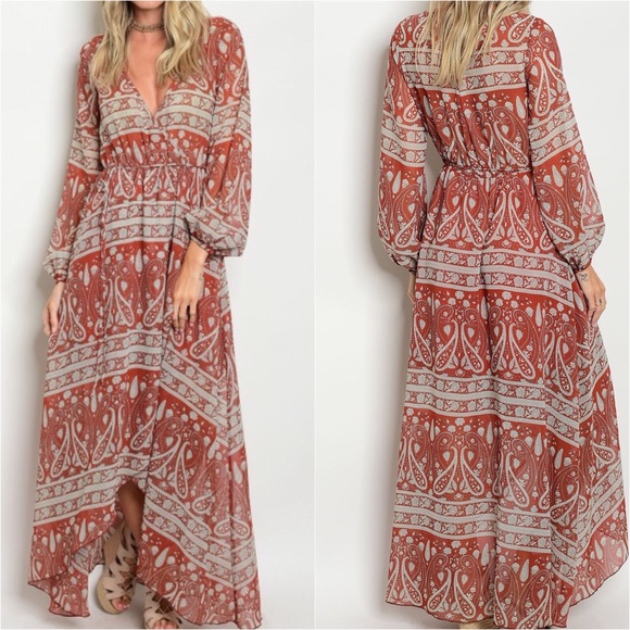 CCO SALE! Long Sleeve Print Dress - Picture 2 of 2