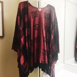 Plaid Fringe Cardigan Perfect Condition