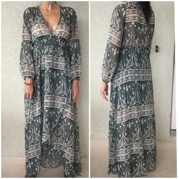 Green Print Maxi Dress - Picture 2 of 2