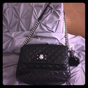 Marc Jacobs black leather quilted shoulder bag
