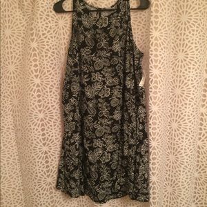 Sleeveless Abstract Floral Swing Minidress