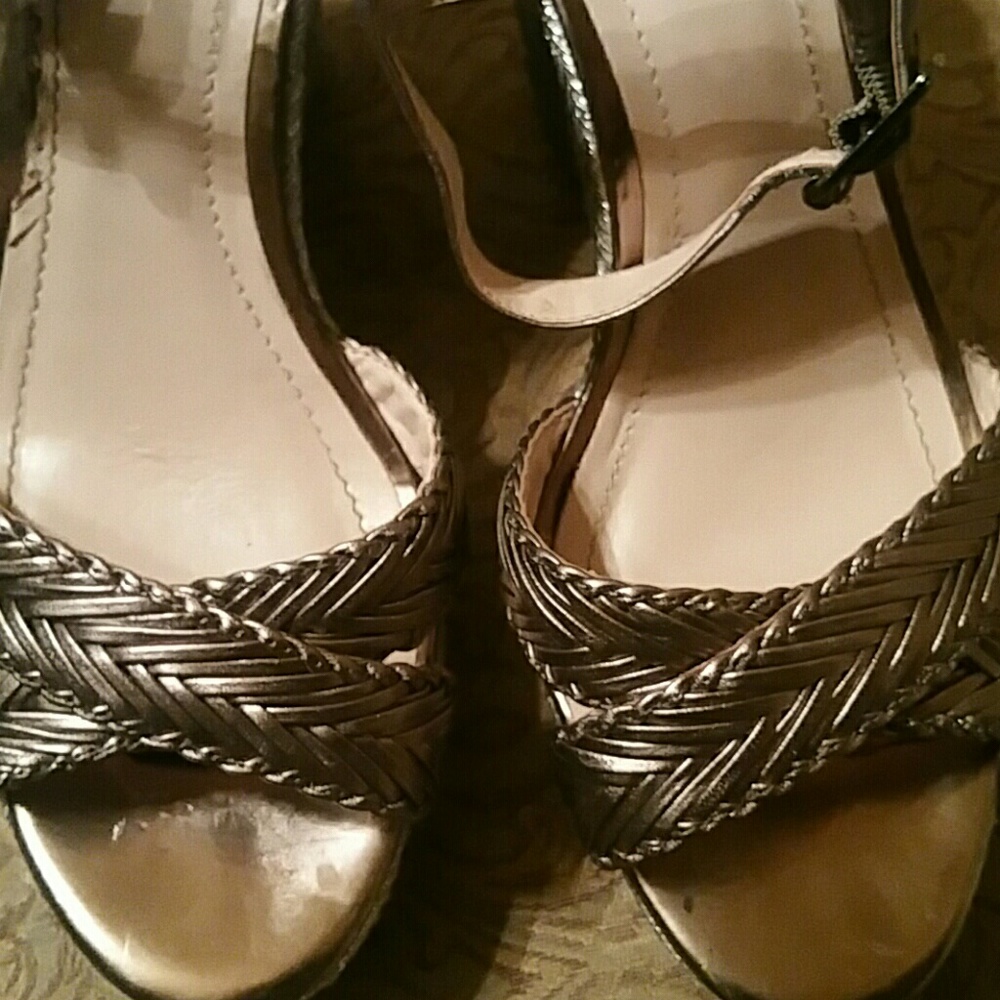 Pewter, White and Silver Wedges Vince Camuto