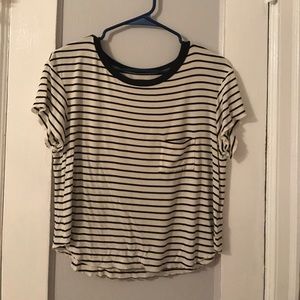 NWOT AEO STRIPED FLOWY CROP TOP