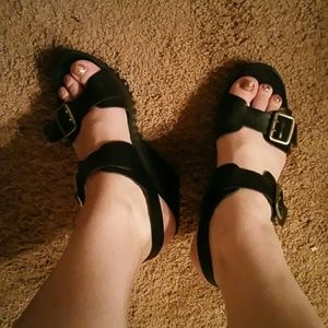 Super Soft Black Leather With Antique Gold