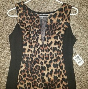 Short Leopard/Black Dress NWT