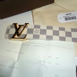 Authentic Louis vuitton White and gold belt