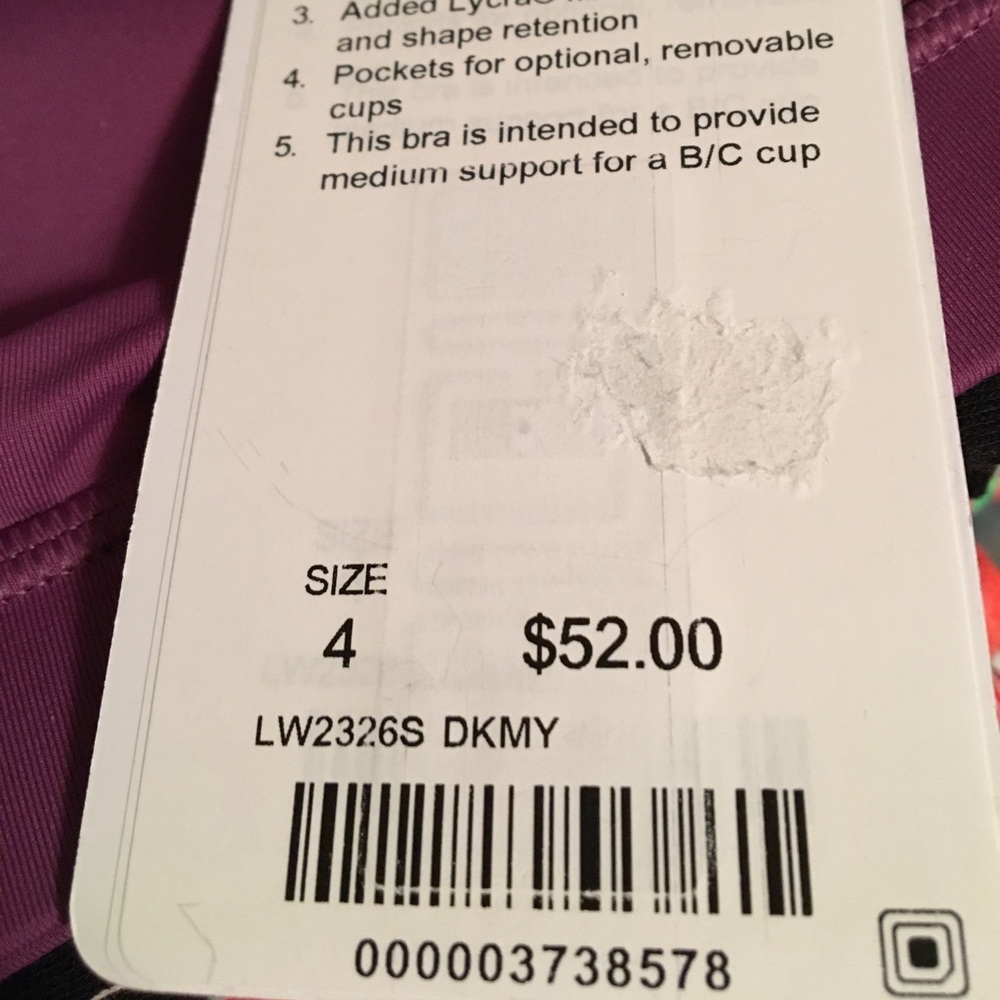 Lululemon Energy Bra in Plum Purple NEW - Picture 6 of 6