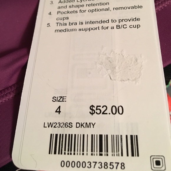 Lululemon Energy Bra in Plum Purple NEW - Picture 6 of 6