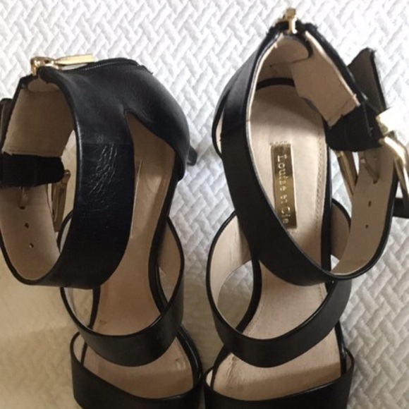 Black Strappy Buckle Heels - Picture 4 of 5