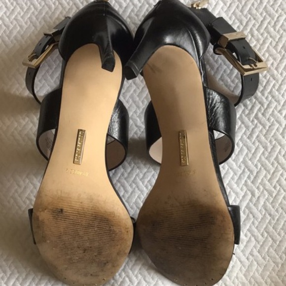 Black Strappy Buckle Heels - Picture 5 of 5