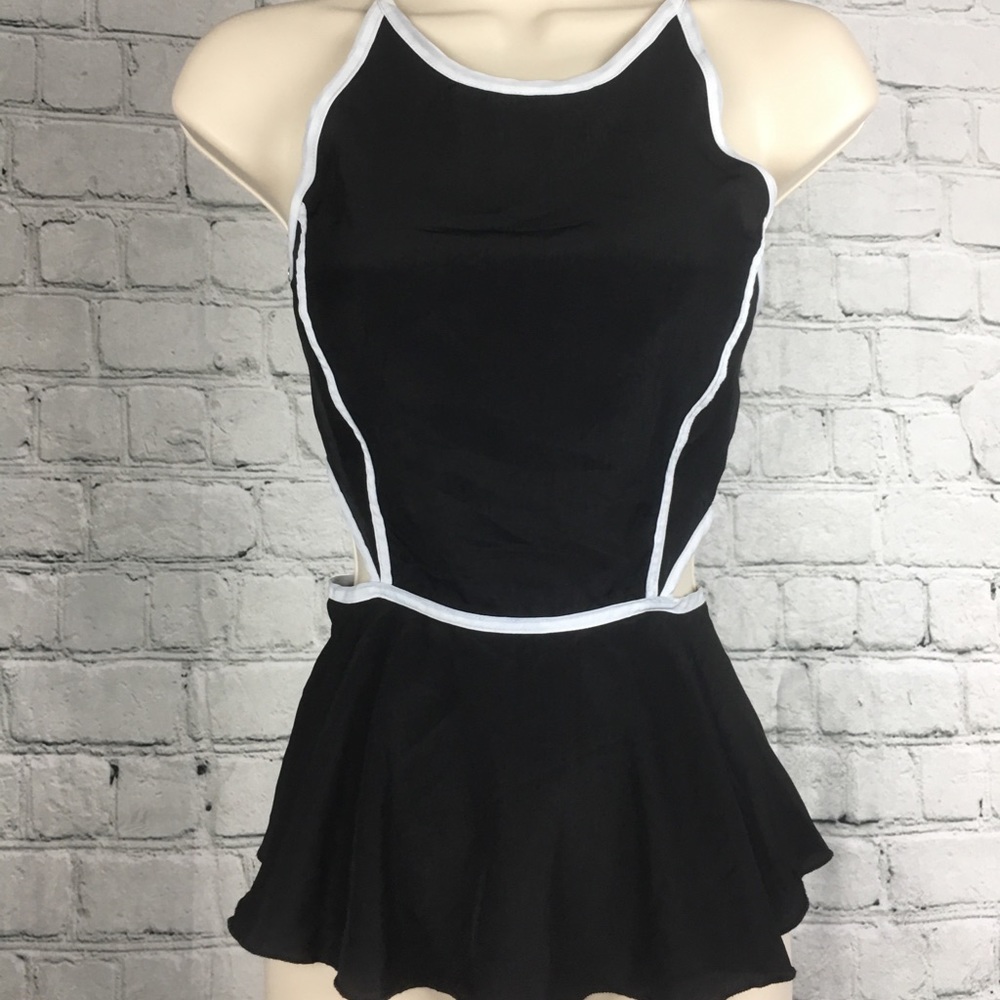 Lilly White Cut Out Med Silky High Neck Cami Tank - Picture 3 of 8