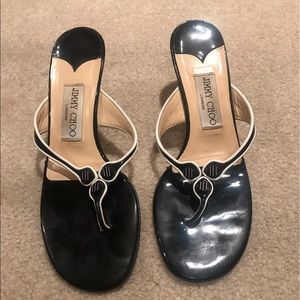 Black kitten heel Jimmy Choo sandals