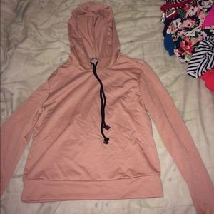 pink hoodie