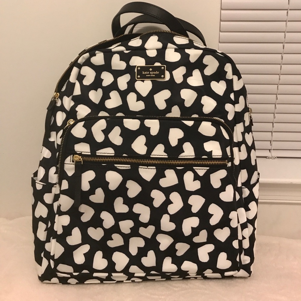 Kate Spade black avenue printed backpack