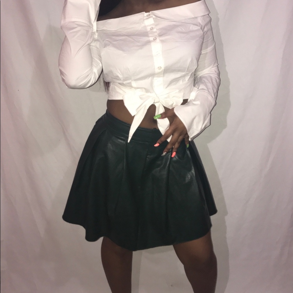 Vegan leather skirt!!! Super cute