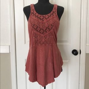 Free people lace detail blouse