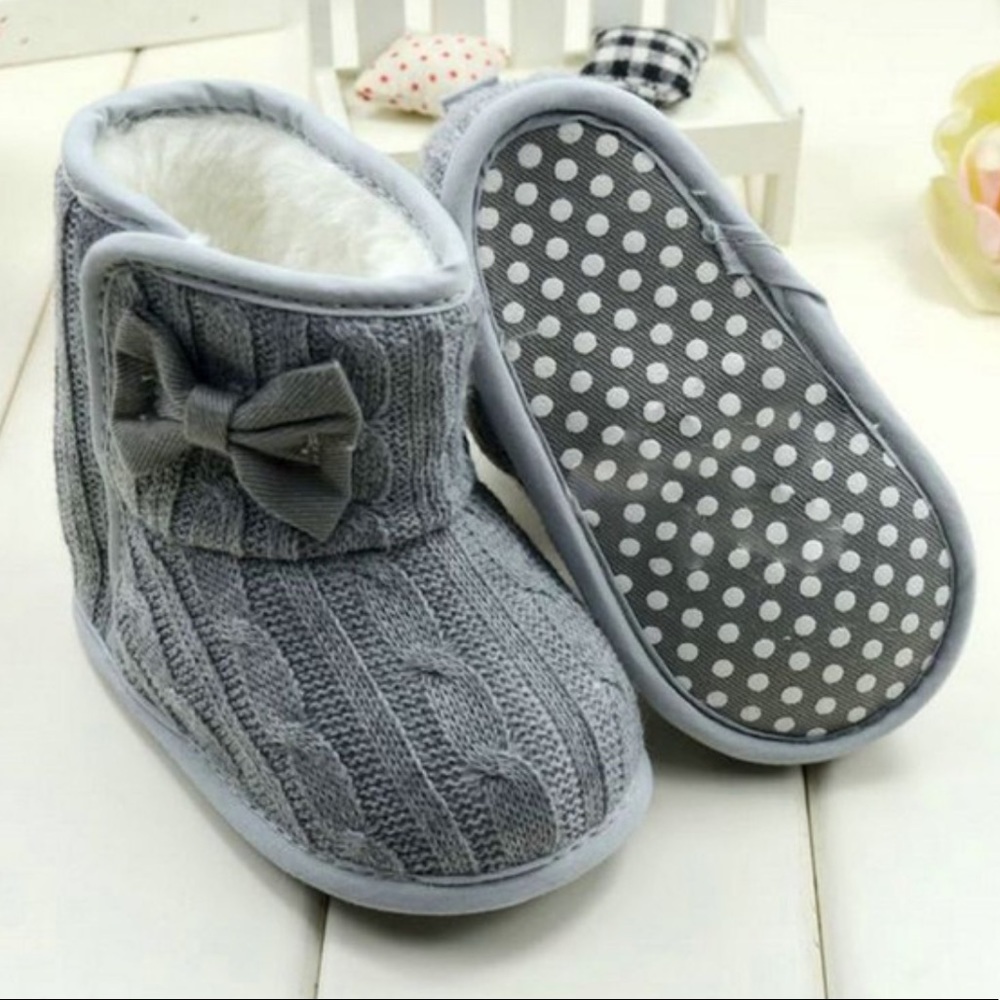 🆕👶🏼Baby Girl Knit Bowknot Boots 👶🏼 - Picture 2 of 2
